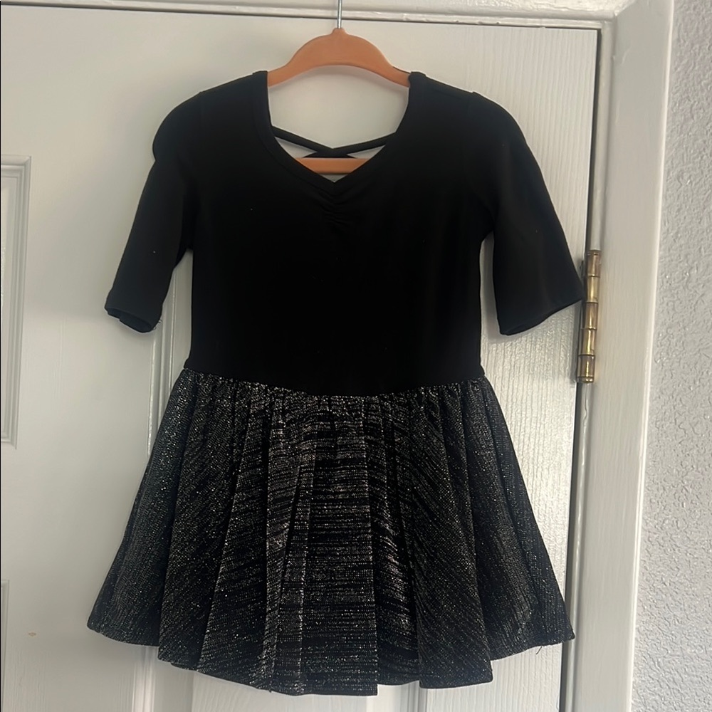 Black and Silver Dress with Cross Back dot dot smile 12 - 24 months
